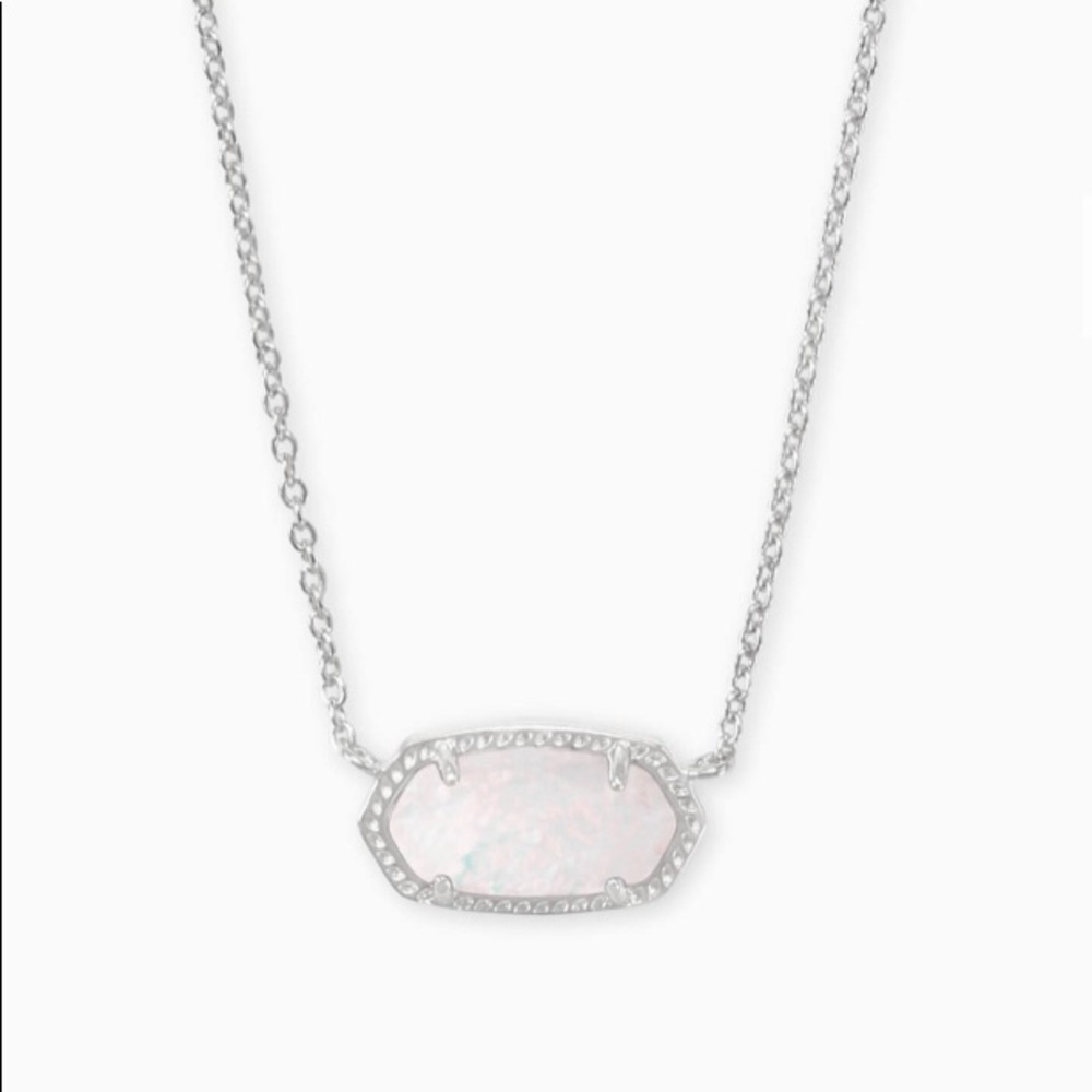 Elisa Pendant Necklace (White Kyocera Opal)